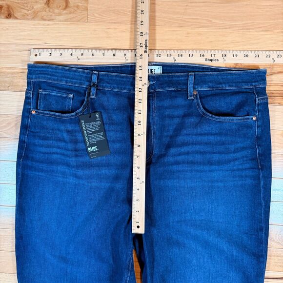 Paige Women's Size 26W Jean Cindy Raw Hem Dark Wash High Rise Classic MSRP $229 - Picture 3 of 11